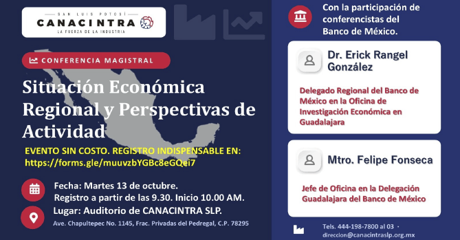 CONFERENCIA: “SITUACIÓN 
ECONÓMICA REGIONAL Y 
PERSPECTIVAS DE ACTIVIDAD