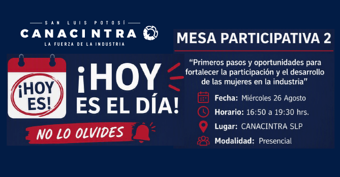 ¡HOY ES EL DÍA! NO LO OLVIDES: 
MESA PARTICIPATIVA 2: 