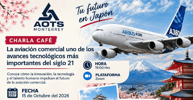 AOTS MONTERREY LE ESTÁ INVITANDO 
A UNA REUNIÓN DE ZOOM 
PROGRAMADA: TEMA: CHARLA CAFE - 
HORA: 15 OCT 2026 07:00 P. M. 
MONTERREY