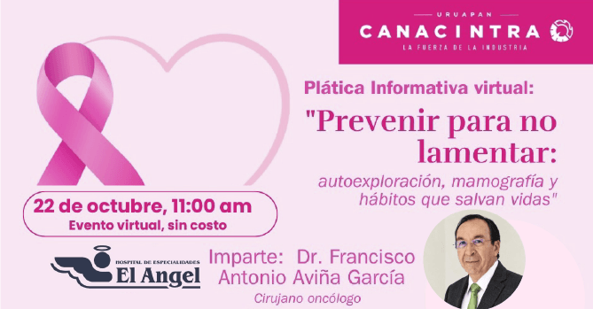 PREVENIR PARA NO LAMENTAR UNA 
PLÁTICA INFORMATIVA SOBRE 
AUTOEXPLORACIÓN, MAMOGRAFÍA Y 
HÁBITOS DE PREVENCIÓN QUE PUEDEN 
AYUDAR A DETECTAR A TIEMPO Y 
CUIDAR NUESTRA SALUD.