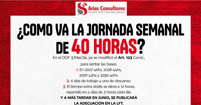 ¿JORNADA SEMANAL DE 40 HORAS?:  
A PARTIR DE JUNIO ESPERA EL 
TALLER COMPLEMENTARIO A ESTA 
INFORMACIÓN.