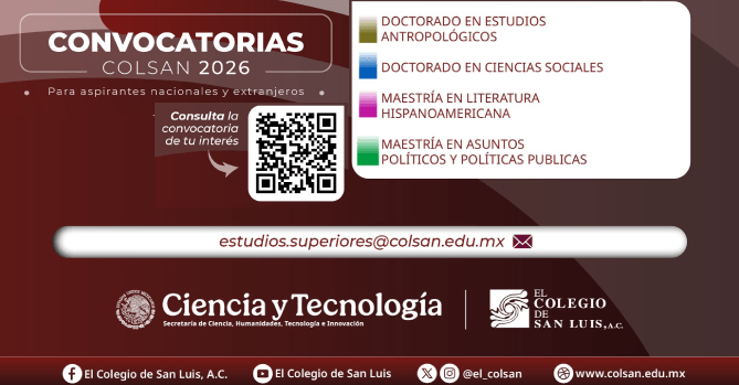 CONVOCATORIAS COLSAN 2026: 
CONSULTA LA CONVOCATORIA DE TU 
INTERÉS.